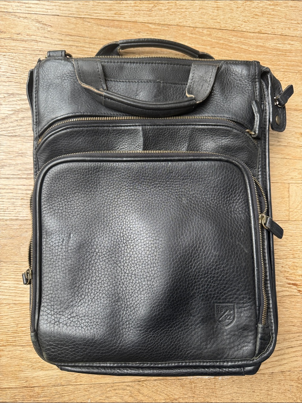 Allen Edmonds Black Leather Laptop Briefcase